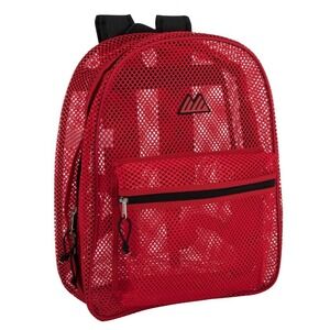 17" L Solid Color Transparent See Through Mesh Stadium Approved Backpack for All